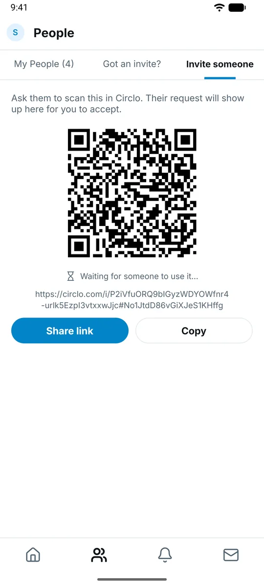 An invite QR code